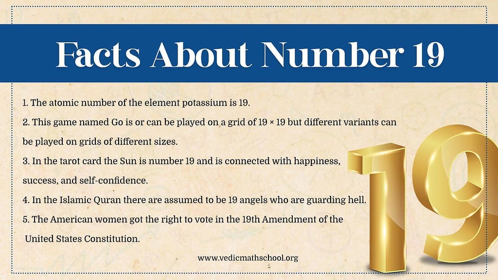 Facts You must know about the Number 19
