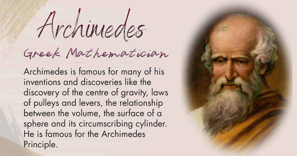 Archimedes Greek Mathematician, Physicist, Engineer, Astronomer, and