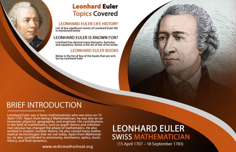 Leonhard Euler was a Swiss mathematician, physicist by vedic maths school
