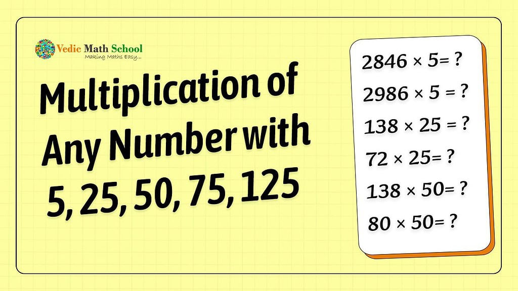 Multiplication of Numbers with 5, 25,50,75,125 by vedicmathschool